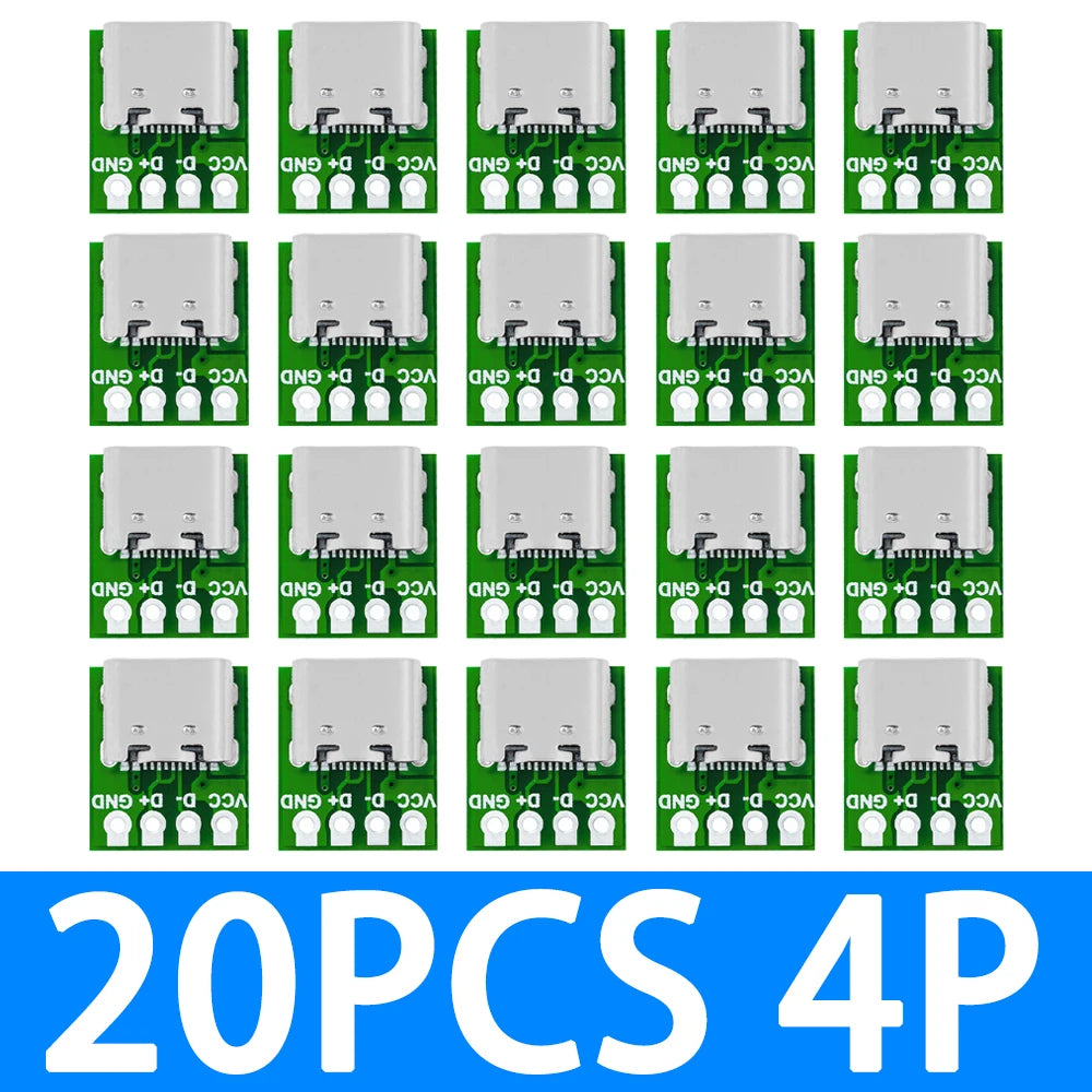 1 5 USB 3 C 16 Pin Test PCB Adapter Connector Socket Data Cable Zpaxo 20PCS 4P