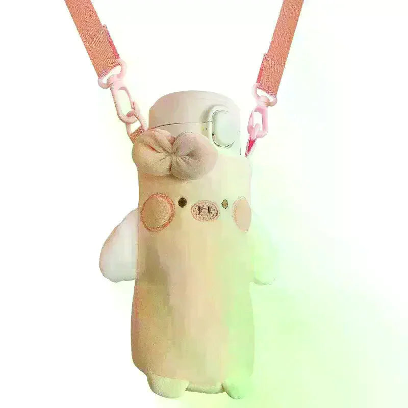 Portable Cartoon Water Bottle Cover Case Winter Plush Insulated Bag Zpaxo