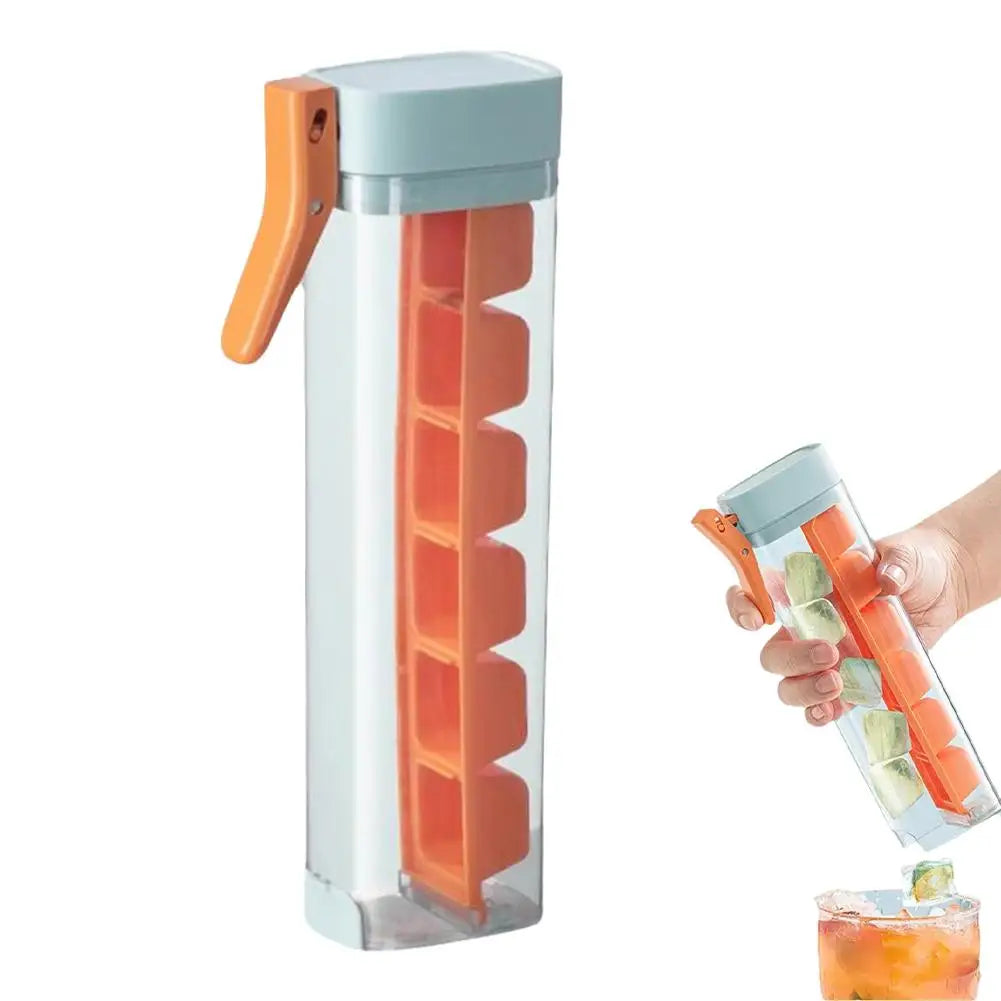 One-Click Ice Cube Tray & Storage Box | Whiskey Bar Tool Ice Cube Tray Zpaxo Orange