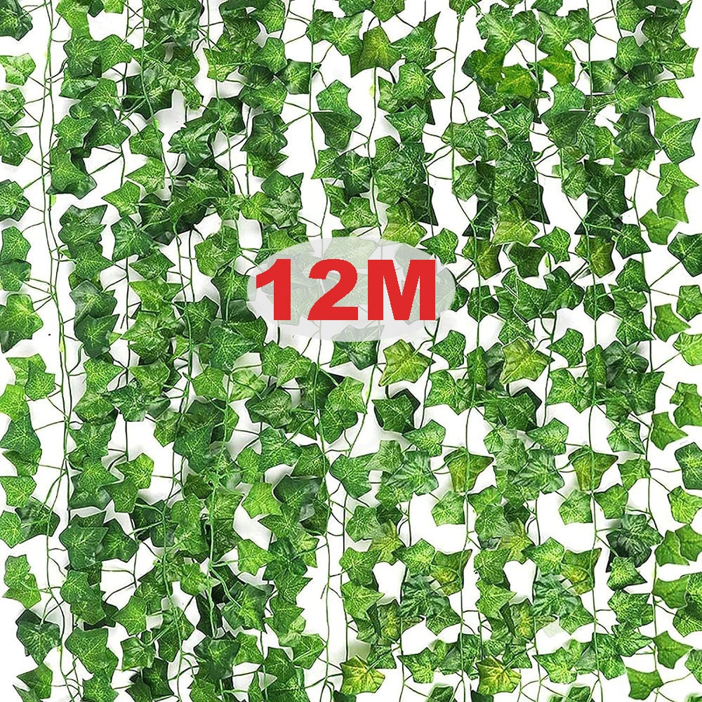 2 12M Artificial Plant Green Ivy Leaf Garland Fake Creeper Hanging