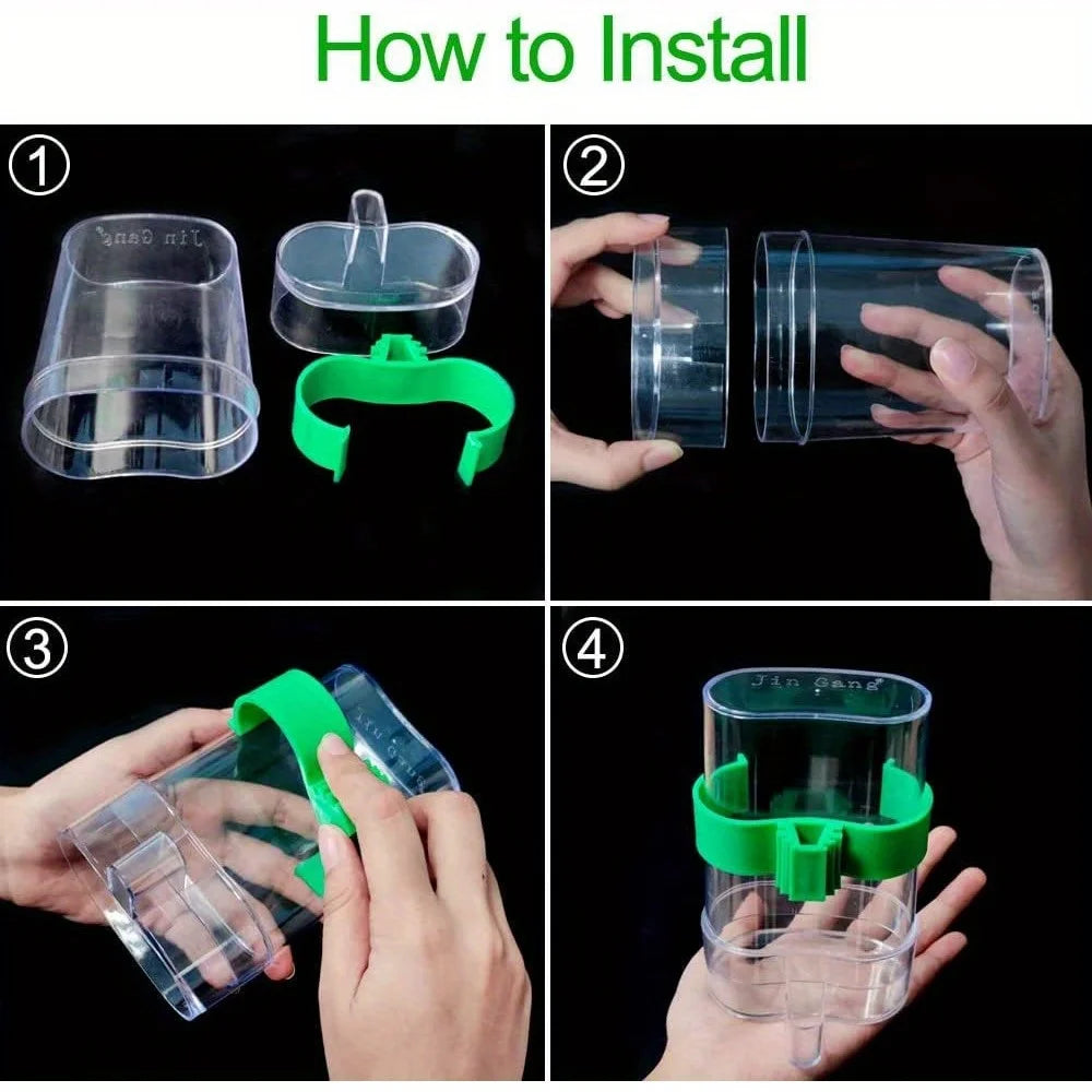 Automatic Bird Water Dispenser Drinking Feeder Transparent Cage