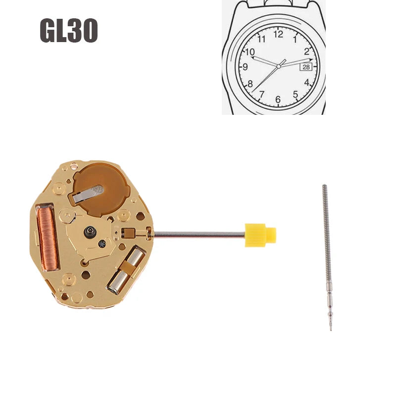 Watch Movement Accessories GL30 Movement Japan Miyota GL30 Movement Repair Accessories 3 Hands Movement Zpaxo