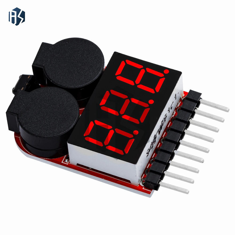 EGBO F00872 2-in-1 1S-8S Lipo Battery Voltmeter Tester Dual Speakers Zpaxo