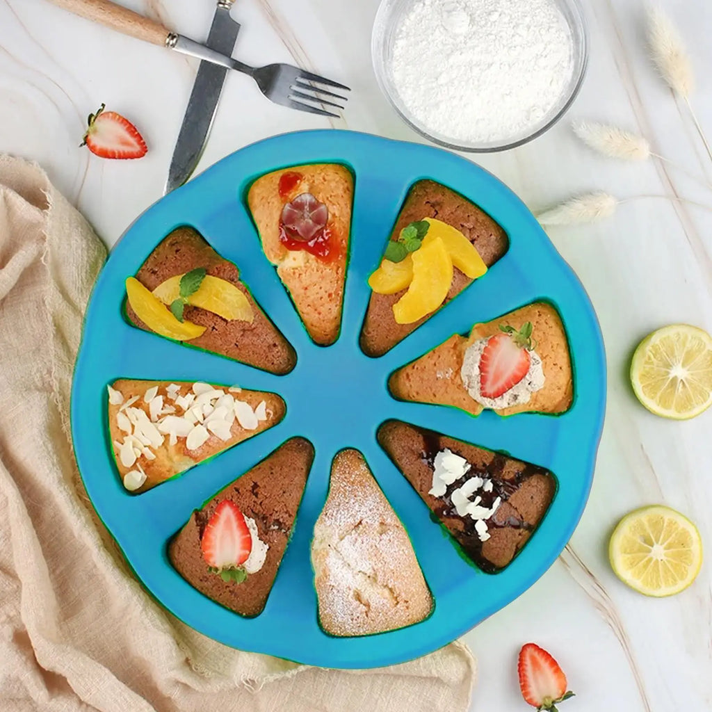 Silicone Cake Pans for Baking Non-Stick Mould for Cake Making Cornbread Making Mould 8-Cavity Triangle Scone Baking Pan Zpaxo