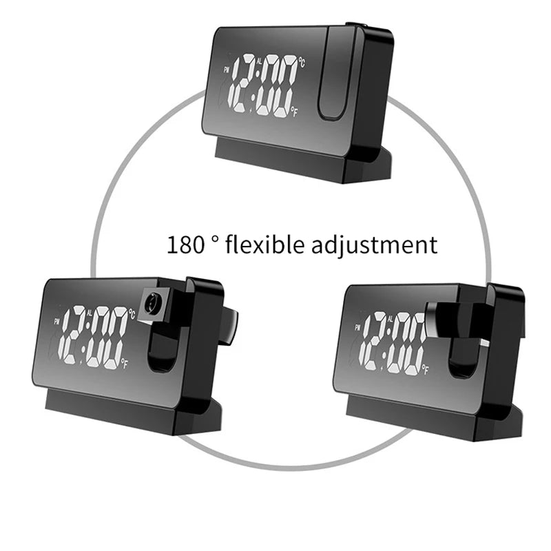 Creative LED Digital Projection Clock Alarm Temperature Display Home