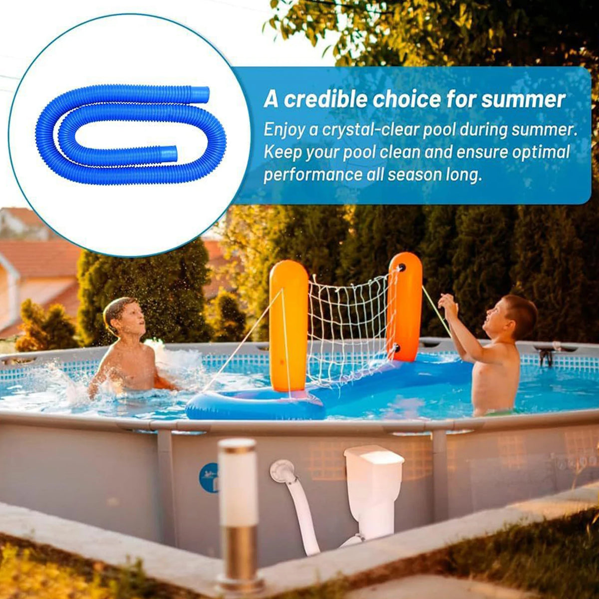 1.5m Filter Pumps Flexible Hoses Leak-Proof Above Ground Pools Filtration Pump Hoses 32mm For 300/330/530/1000 Gallon Pumps Zpaxo