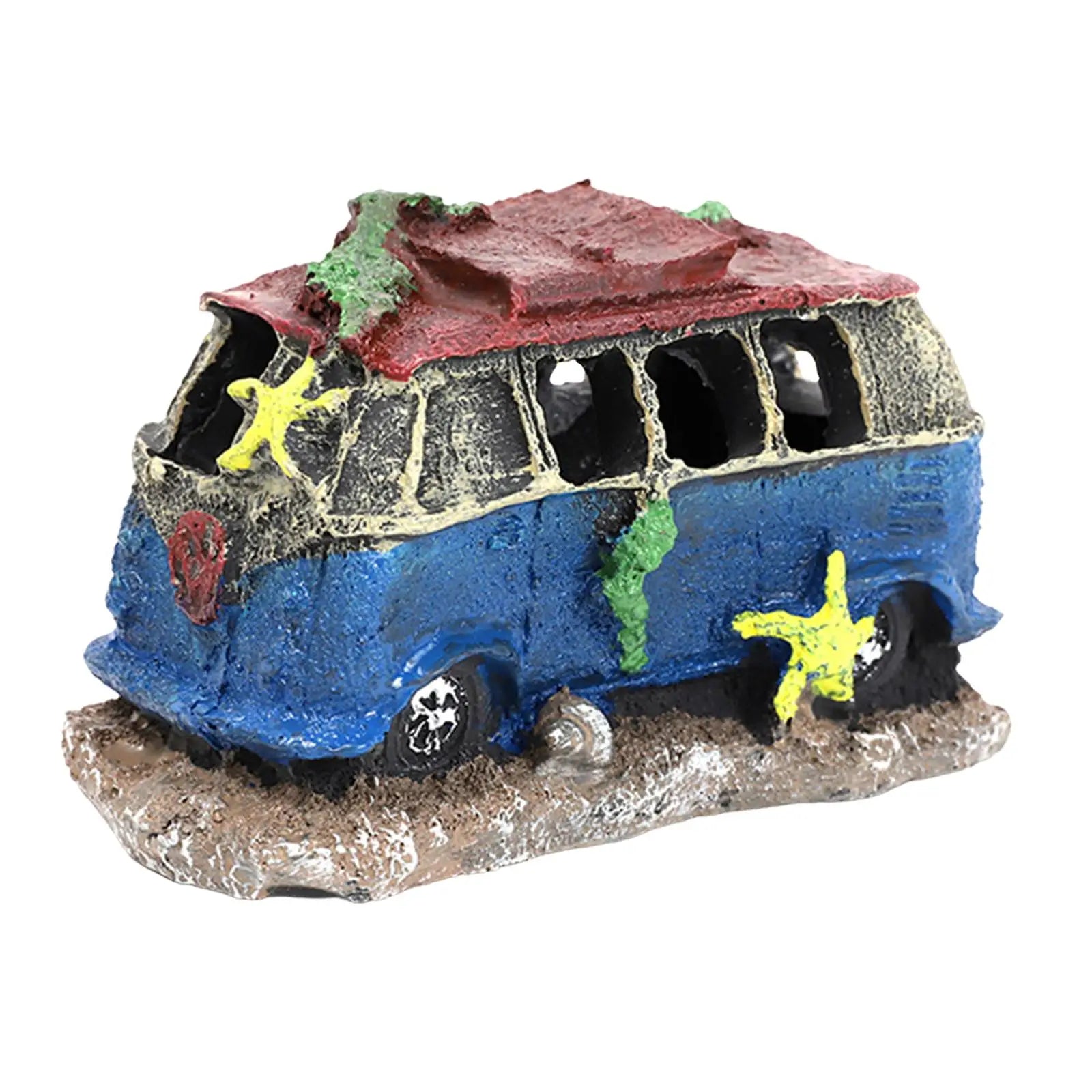 Auto Wreck Aquarium Decoration Fish Tank Ornament House for Spawning Aquatic Pets to Breed Small Fish Crustaceans Rest Play Zpaxo C 12.5x7.5x8cm