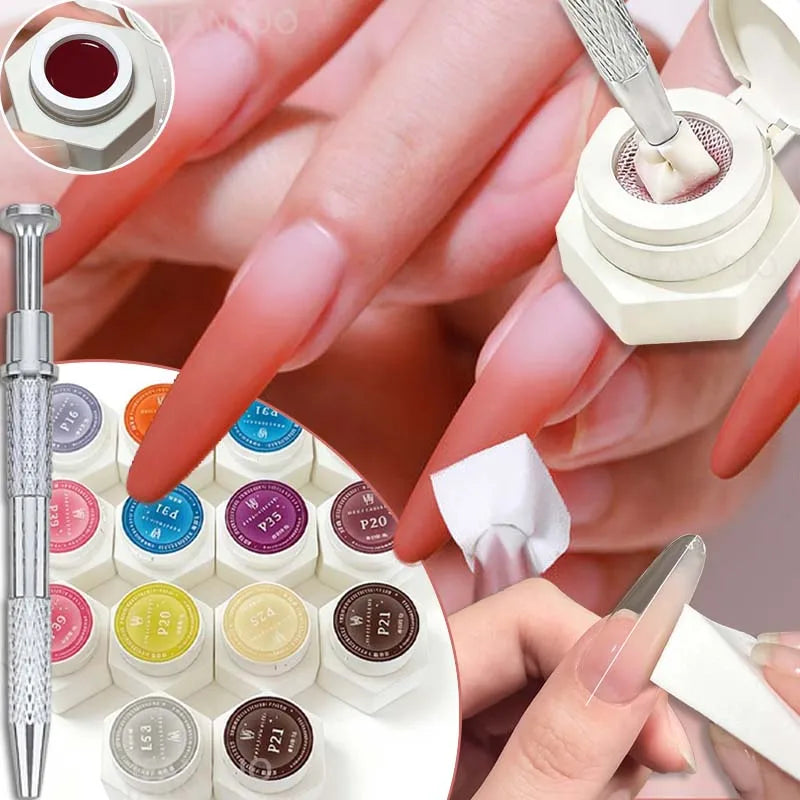 Gradient Nail Air Cushion Patting Gel High Gloss Ombre Patting Gel Polish Blush Blooming Aura Manicure UV Nail Polish Salon Tool Zpaxo