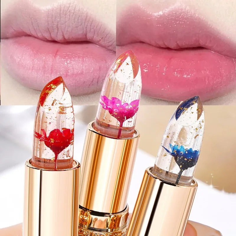 Temperature Changing Flower Lipstick Moisturizing Crystal Lip Balm
