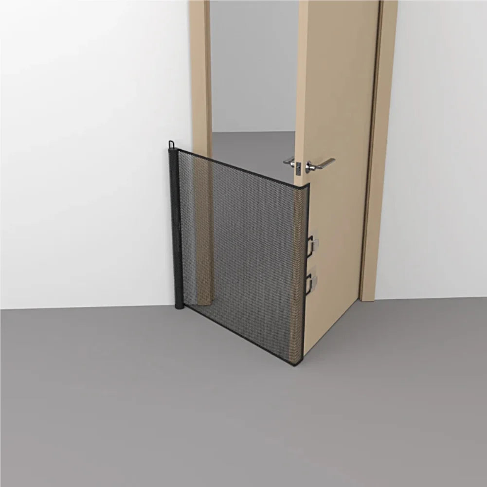 2025 Hot Retractable Pet Gate - Anti-Escape Reinforced Mesh, No-Drill Safety Barrier for Puppies/Kittens, Stairs/Hallway/Balcony Zpaxo