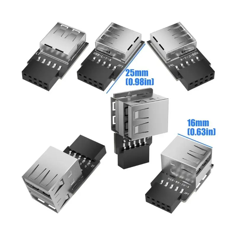 652F Plastic Metal 9Pin to USB2.0 Adapter For Connecting Devices To Motherboards Zpaxo