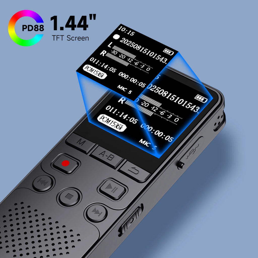 Digital Voice Recorder Sound Recording Device with 1.4 Inch TFT Screen Dual Microphone for Lectures Meetings Classes Interviews Zpaxo