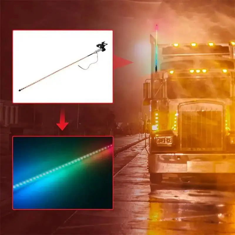 Car 12-24V Universal Antenna Lamp Decoration RGB Waterproof LED