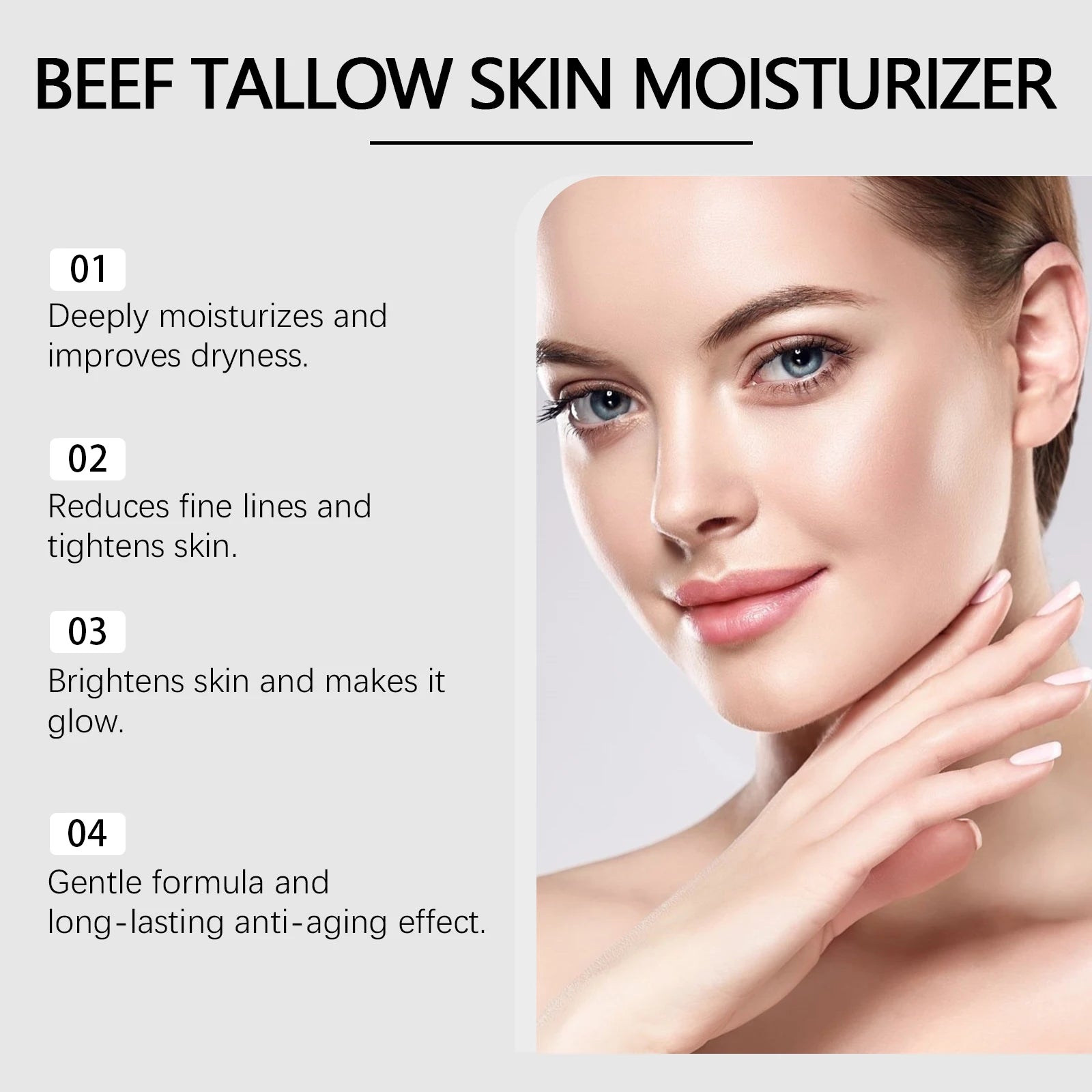 Cow Fat Moisturizing Cream Beef Tallow Honey Moisturizer Cream Brightening Rejuvenation Nourishing Hydratin Deeply Moisturizer Zpaxo