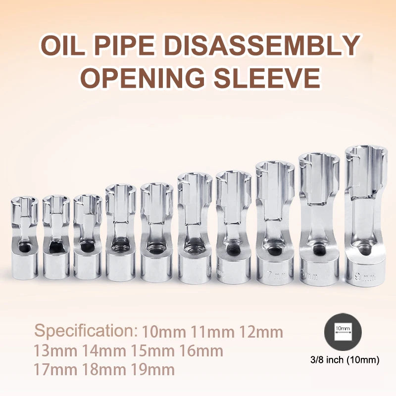 Diesel Injector Pipe Wrench 10–19mm Fuel Line Socket Tool