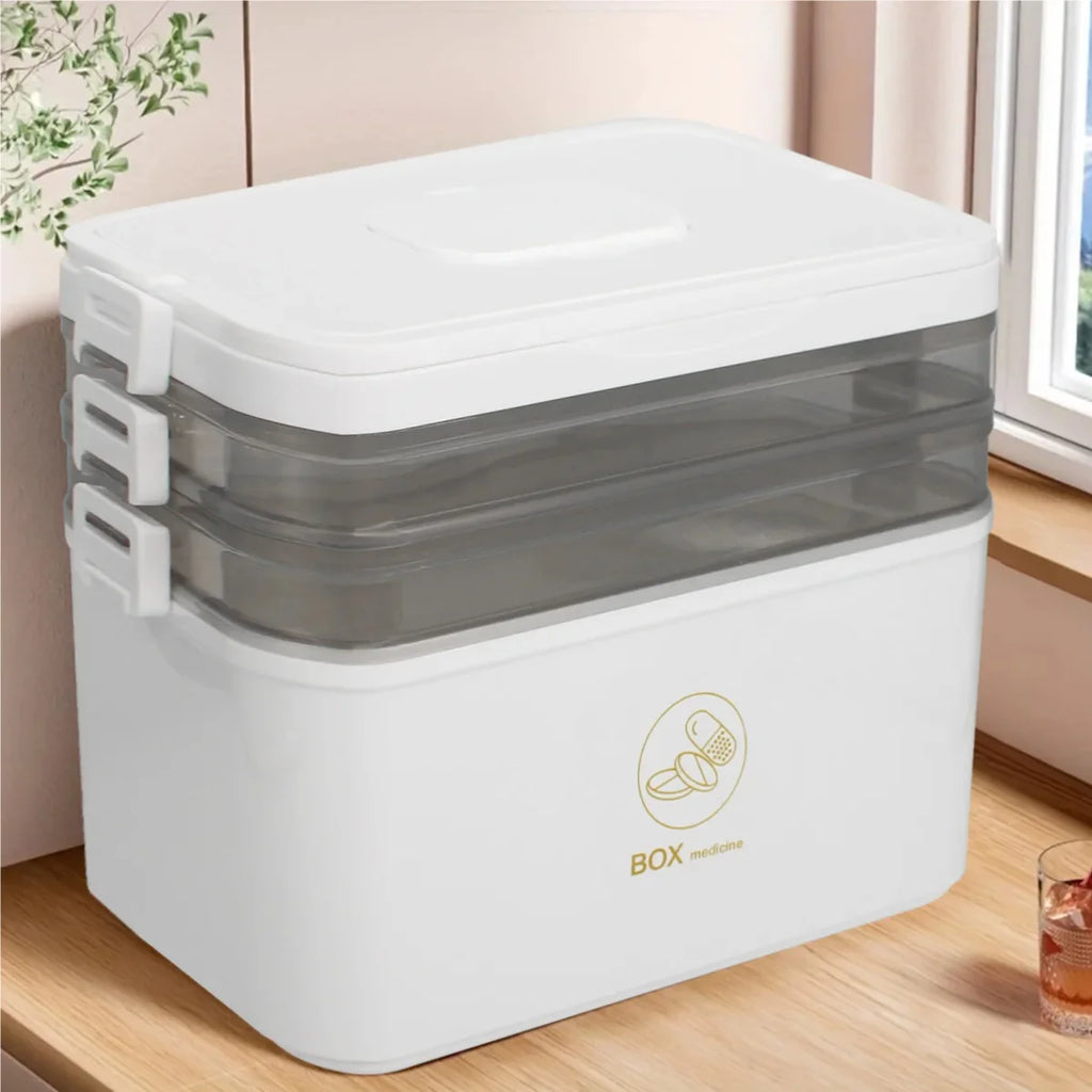 Large Portable Medicine Box – Family First Aid Storage Case First Aid Storage Case Zpaxo