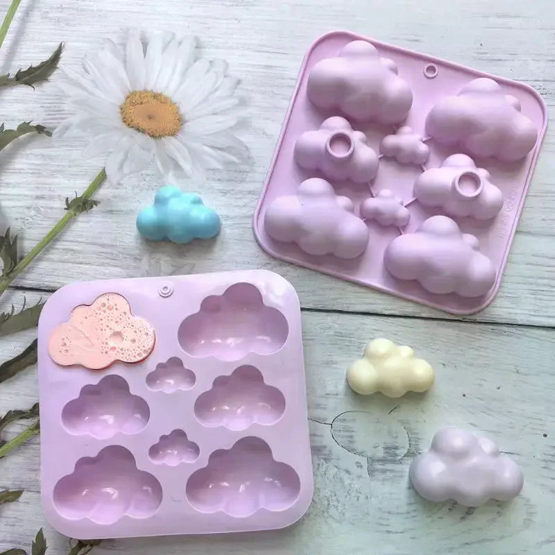 8-Cavity Cloud Shaped Silicone Candy Mould Chocolate Pudding Dessert Cake Baking Mould Kitchen Tool Candle Soap Making Zpaxo