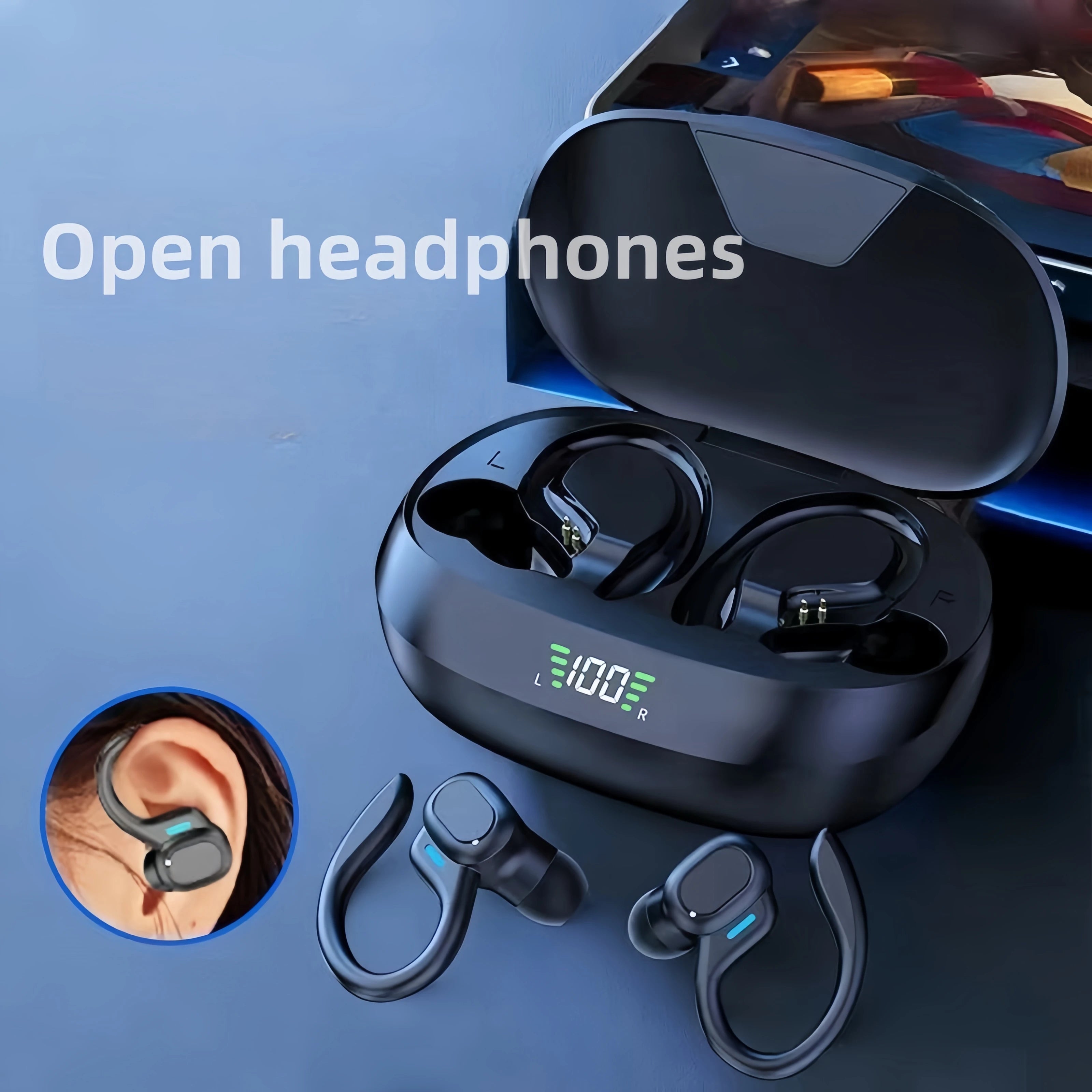 Wireless Open Headphones Ear-mounted Design In-ear Earplugs 36H