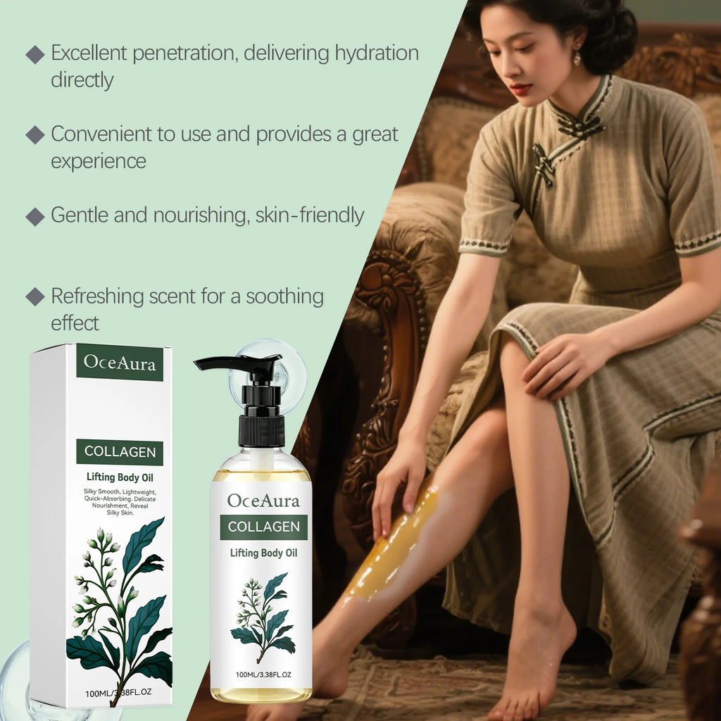 OceAura Collagen Lifting Body Oil – Firming & Hydrating Skin Firming Body Oil Zpaxo