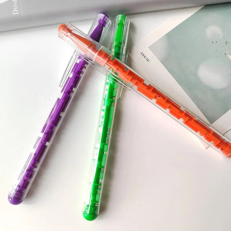 Ballpoint Pen Built-in Maze Game Stress Relief Creative Pens 2 Unique Zpaxo one size