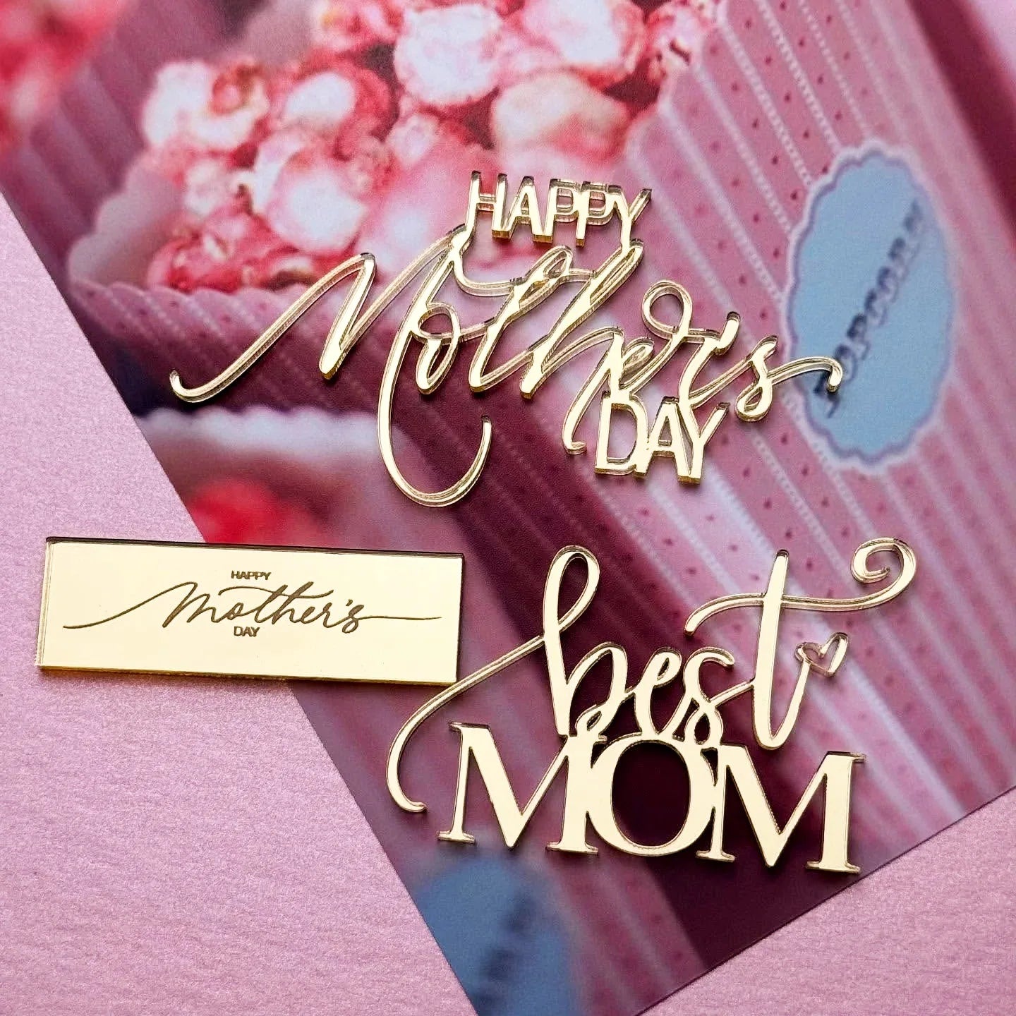 Gold Acrylic Mother's Day Cake Toppers – 9 Styles Cake Topper Zpaxo