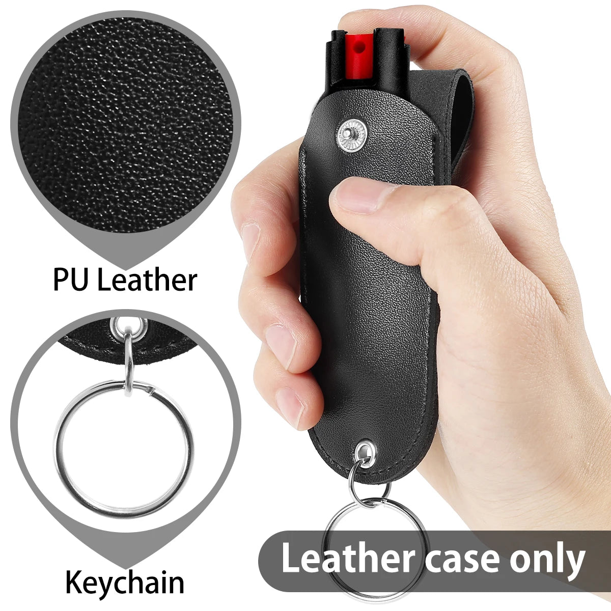 Pepper Spray Holster Mini Portable Pepper Spray Holder Self Defense Spray Leather Holder Keychain Journey Climbing Accessories Zpaxo