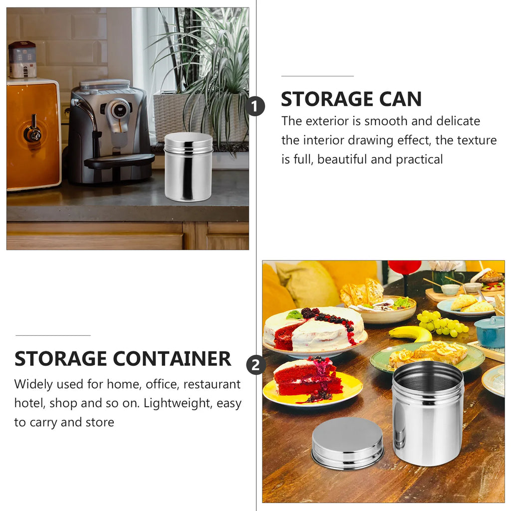 Stainless Steel Storage Can Heavy Duty Smooth Interior Drawn Finish