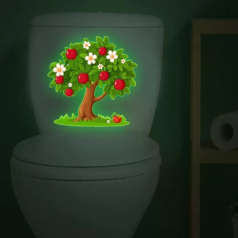 Glow-in-the-Dark Flower Toilet Sticker Luminous Toilet Decal Removable Self-Adhesive Home Decor Stickers For Bedroom Living Room Zpaxo