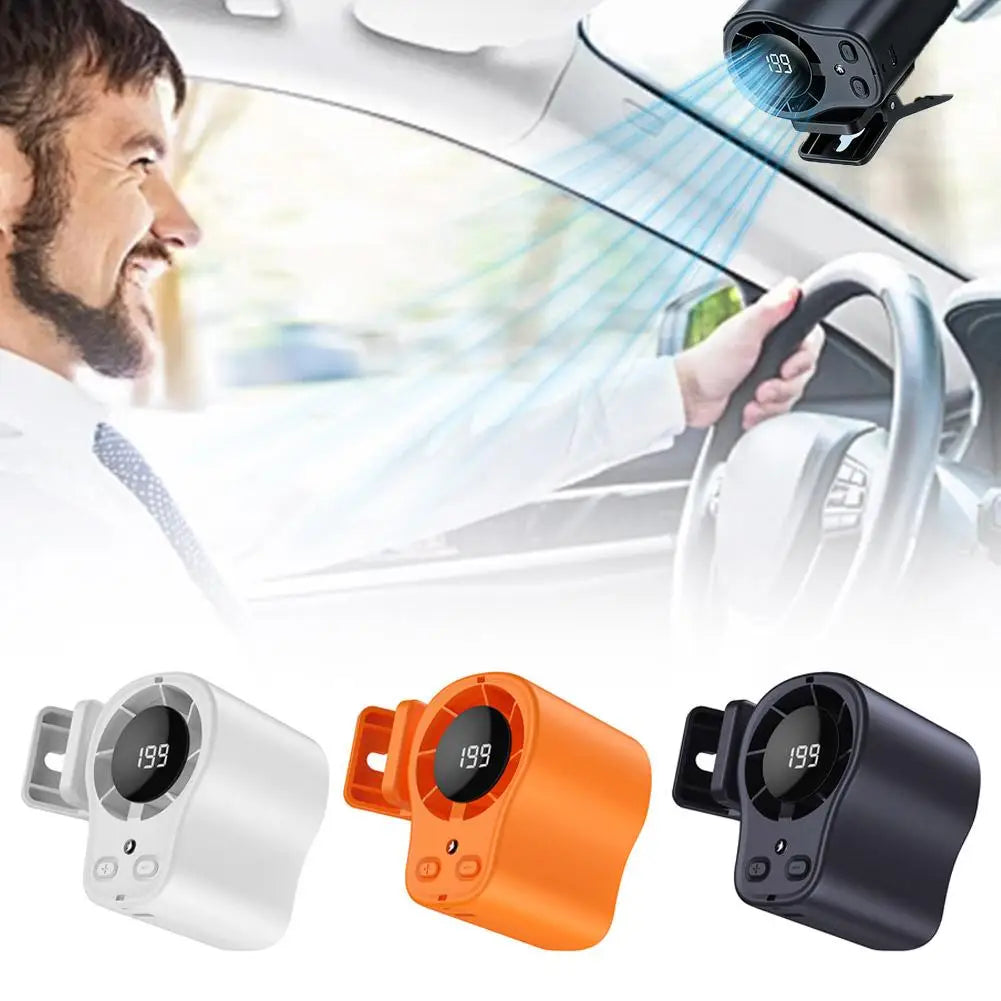 Portable USB Rechargeable Clip-On Fan | LED Display, 360° Rotation Portable Clip-On Fan Zpaxo 3pcs