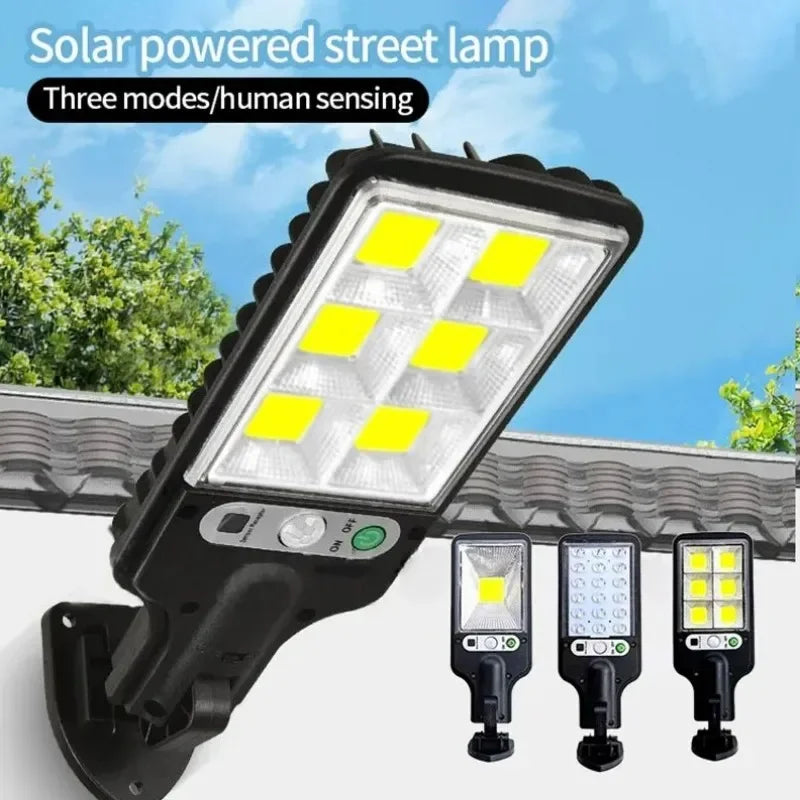 Solar COB LED Wall Light – Motion Sensor, 3 Modes, Waterproof