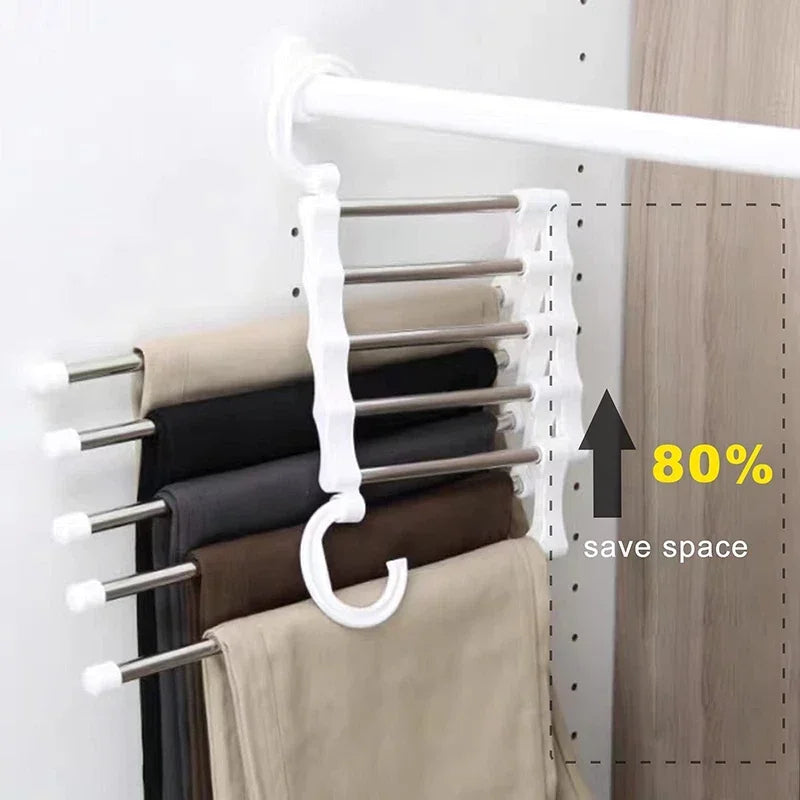 Pants Hanger Clothes Hangers Tongs Clothes Rack Hangers Stainless Steel Folding Pant Rack Tie Hanger Bedroom Closet Organizer Zpaxo