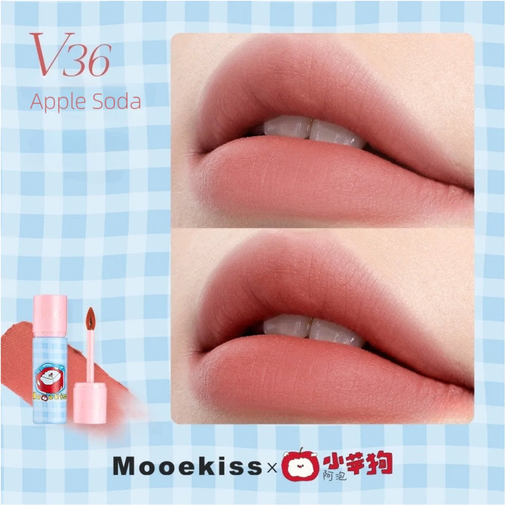 Mooekiss Apple Dog Velvet Lip Mud Matte Lipstick Smooth Long Lasting 3g Multi-use for lips and cheeks Authentic Makeup Original Zpaxo V36