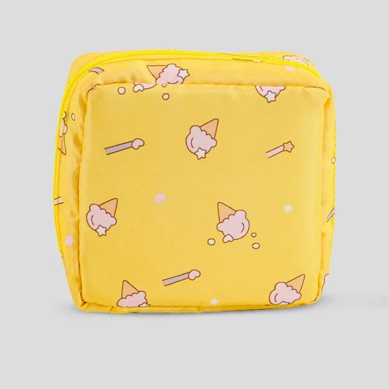 Women Portable Sanitary Pads Storage Bag Tampon Pouch Napkin Cosmetic Zpaxo ice cream