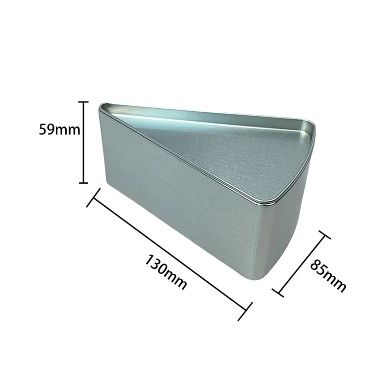 For Candy Coffee Tea Jewelry Chocolate Rectangular Tinplate Cookie Tins Box With Lid Dustproof Home Kitchen Desktop Storage Tin Zpaxo triangle Silver