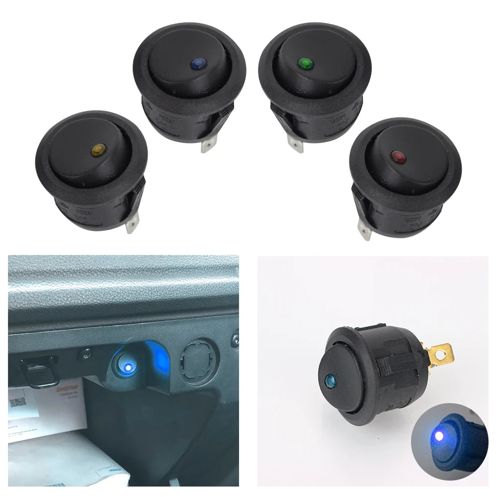 Luminescence Toggle Switches Waterproof 12V OFF LED Light Round