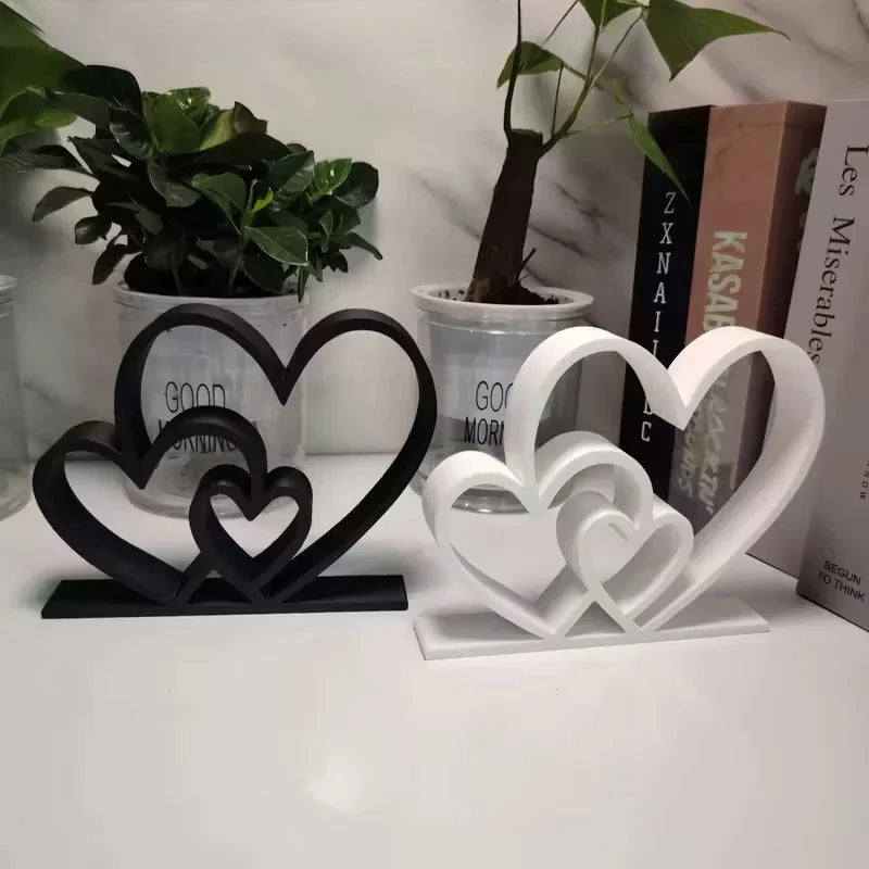 Nordic-Style 3D Heart Ornament, Statue, Minimalist Geometric Desk Decoration, Valentine's Day Gift, Home Decor