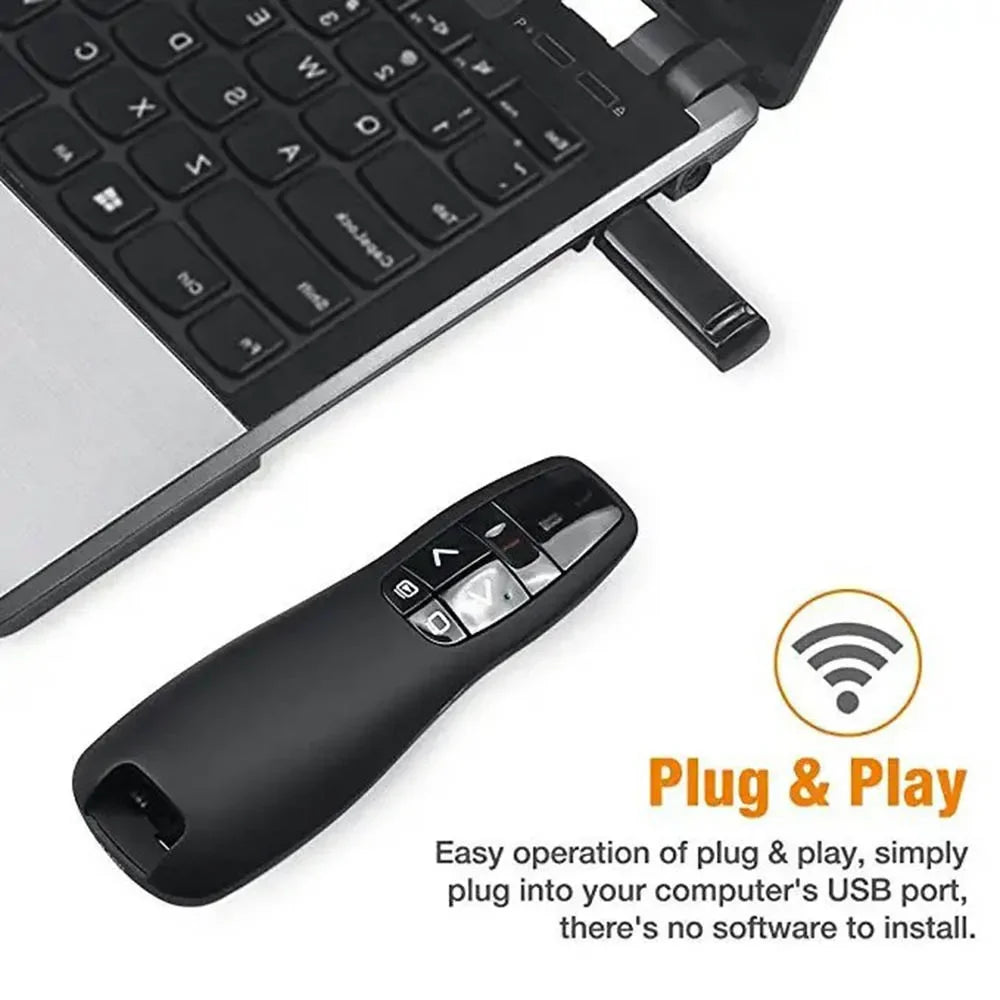 2.4GHz PPT Flip Pen Pointer Wireless USB Powerpoint Presentation Clicker Presenter for Powerpoint Remote Control with Red Light Zpaxo