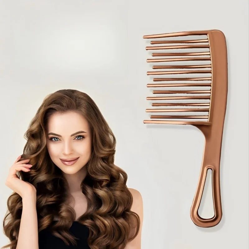 Double row big tooth comb wide tooth ladies special perm curly plastic large fluffy long hair styling comb Zpaxo