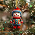 Pink Snowman Acrylic Christmas Ornament – 8cm Tree Pendant