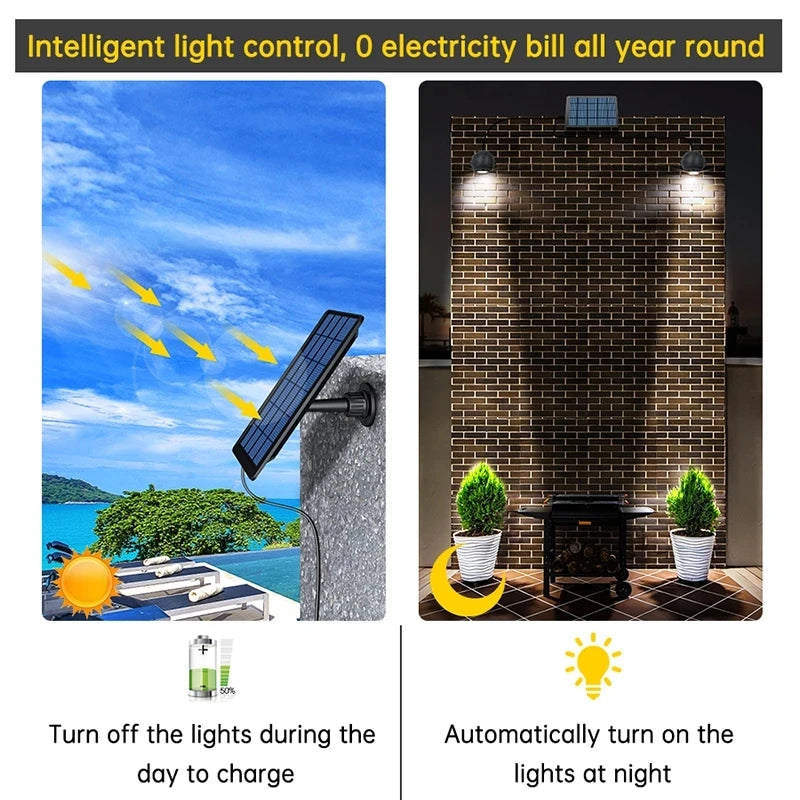Dual Head Solar Spotlights Outdoor Indoor LED Light 2-in-1 Waterproof Zpaxo