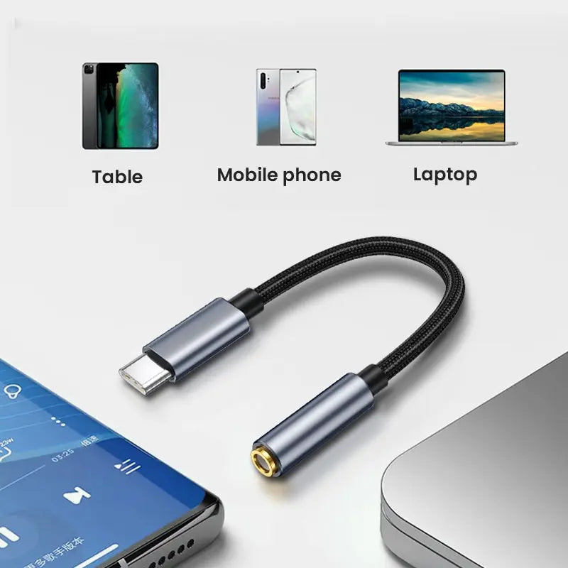Universal Type-c Converter AUX Audio Cable USB C Jack Cord Car Zpaxo