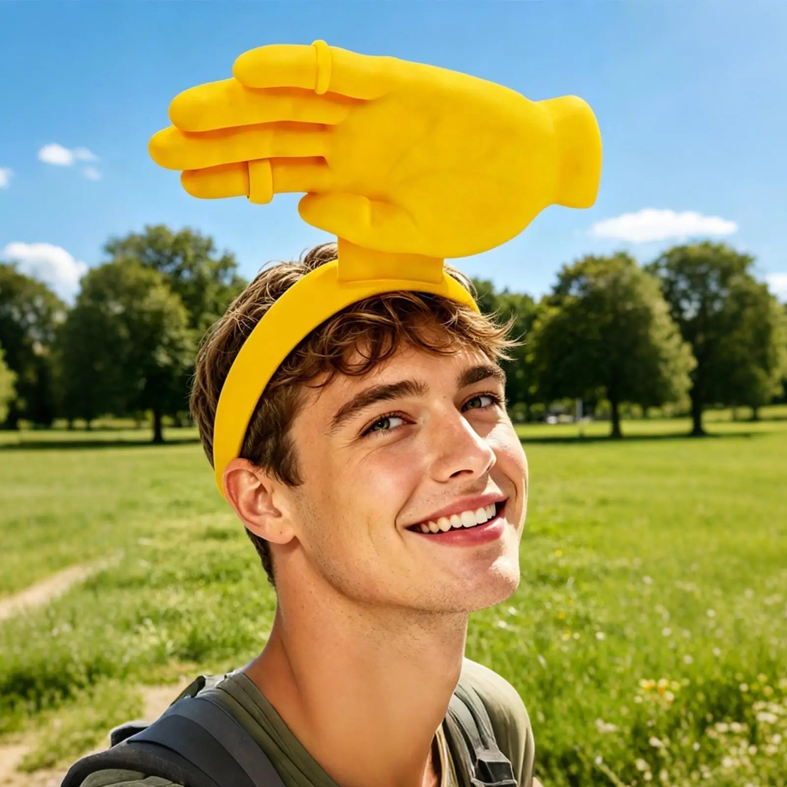 Novelty Hand Palm Sun Visor Hat Funny Elastic Headband Outdoor Caps