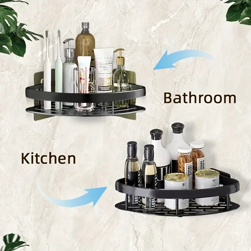 Shower Storage Drill-free Bathroom Shelf Wall Shelf Open Storage Design Easy To Take Suitable for Wet Bathroom Environment Zpaxo