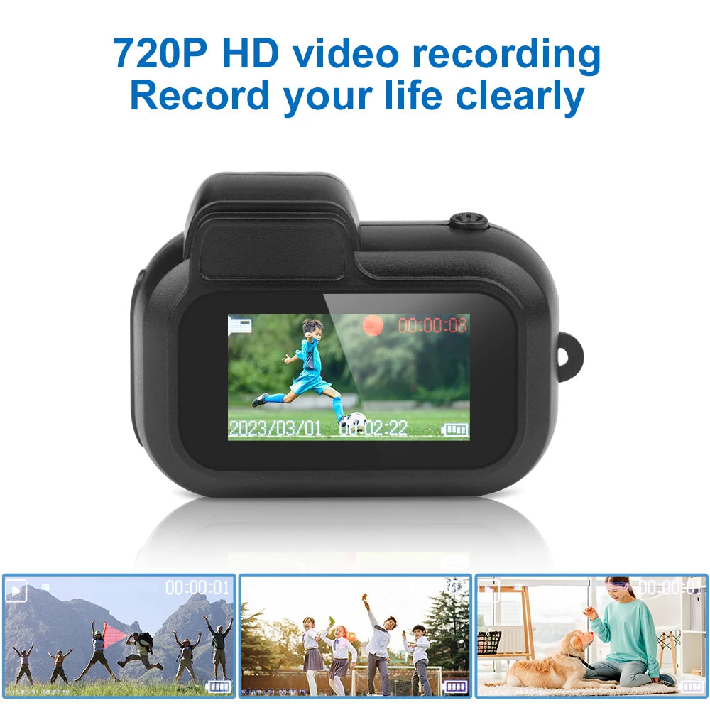Retro Mini Camera with Screen Indoor Home Outdoor 1080p HD Portable Very Small Camera Video Support TF Card Holiday Gifts Zpaxo