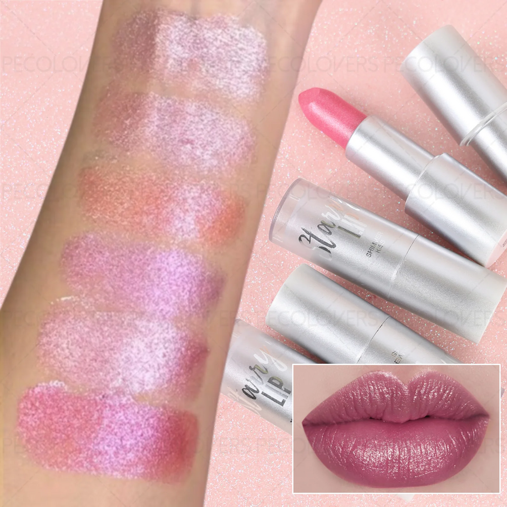 1PC Shiny Metallic Lipstick - Pearlescent Lip Gloss, Suitable for All Skin Types, High Pigmentation, Mild Formula, New Year Gift Zpaxo