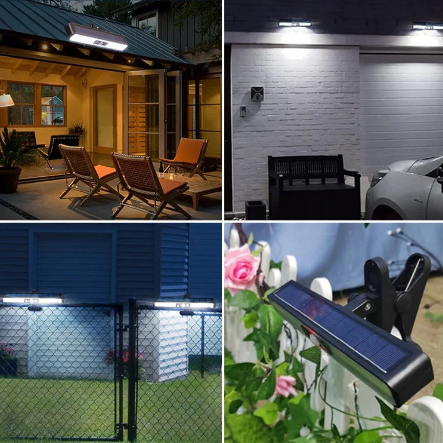 Solar Panel Clip Lamp Waterproof Outdoor Lighting Courtyard Garden