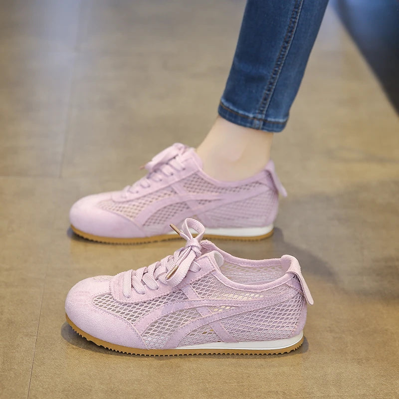 Women's Shoes Leather Retro Training Mesh Flat Casual Women Zpaxo 36 PURPLE