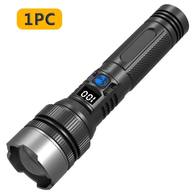 KDULIT LED Tactical Flashlight – Type-C Rechargeable Torch
