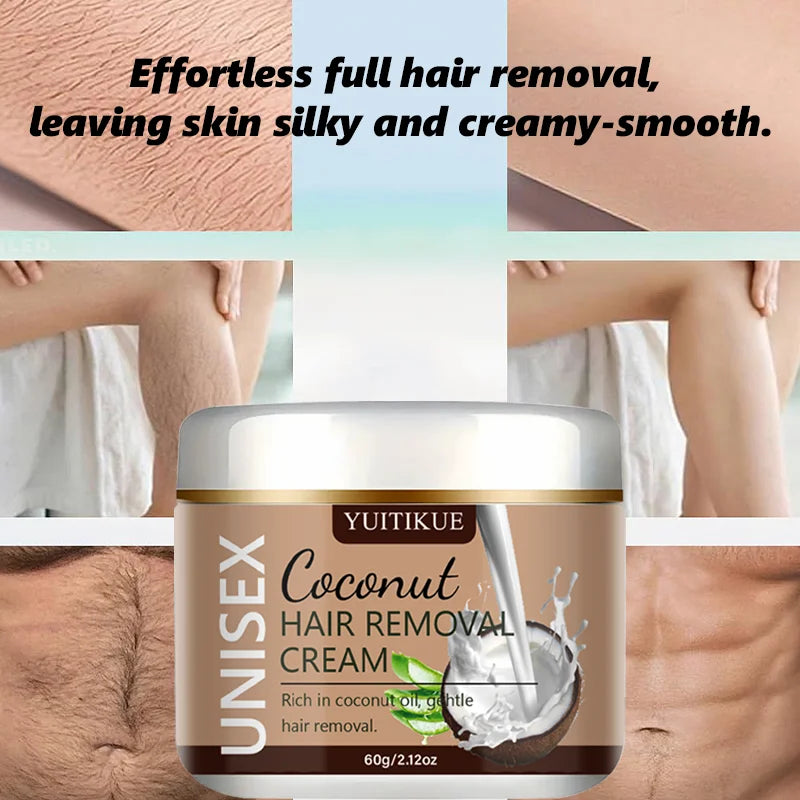 YUITIKUE Coconut Hair Removal Cream – Unisex, 60g Hair Removal Cream Zpaxo
