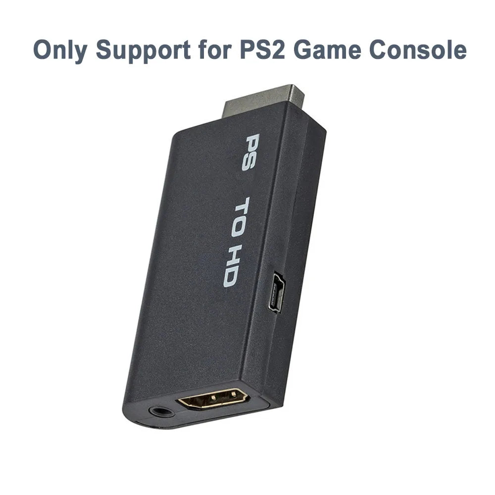 Audio Video Converter for PS2 to HDMI-compatible Adapter 480i/480p/576i for PS2 Display Modes All with 3.5mm Audio Output Zpaxo